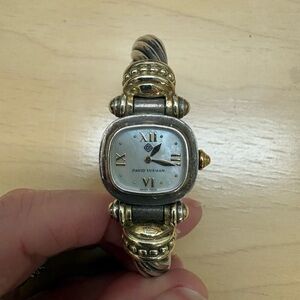 David Yurman Gold and Silver Cable Bracelet Watch